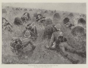 Playing the Boer Game, the British Soldier taking Cover on the Veldt by Henry Charles Seppings Wright